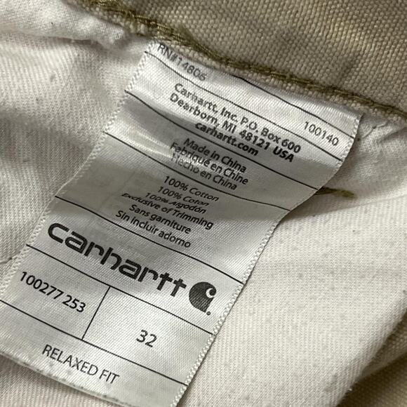 Carhartt Cargo Shorts Mens 32 Beige Relaxed Fit Workwear Utility Faded - Picture 5 of 9